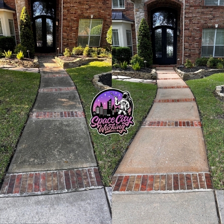 Before after walkway washing services houston tx